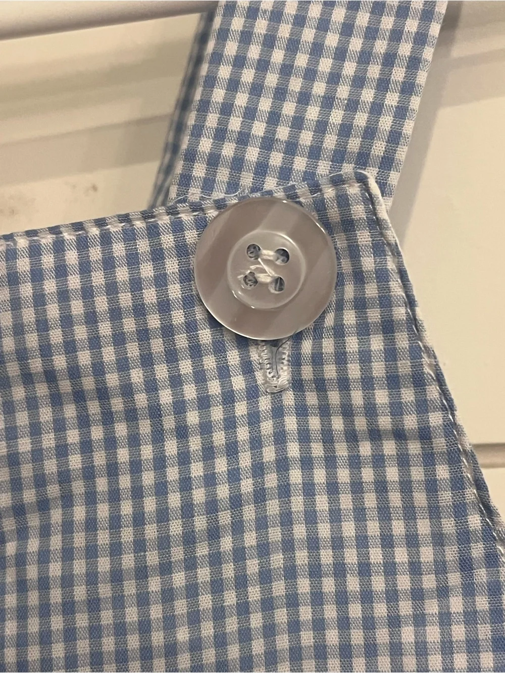 Light Blue Gingham Kids Overalls with Pumpkin Pocket Great Fall Style
